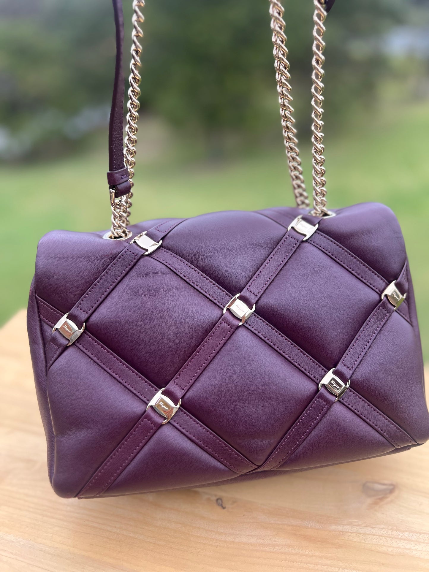 Salvatore Ferragamo
Vara Soft Studs Flap Bag Quilted Leather Small