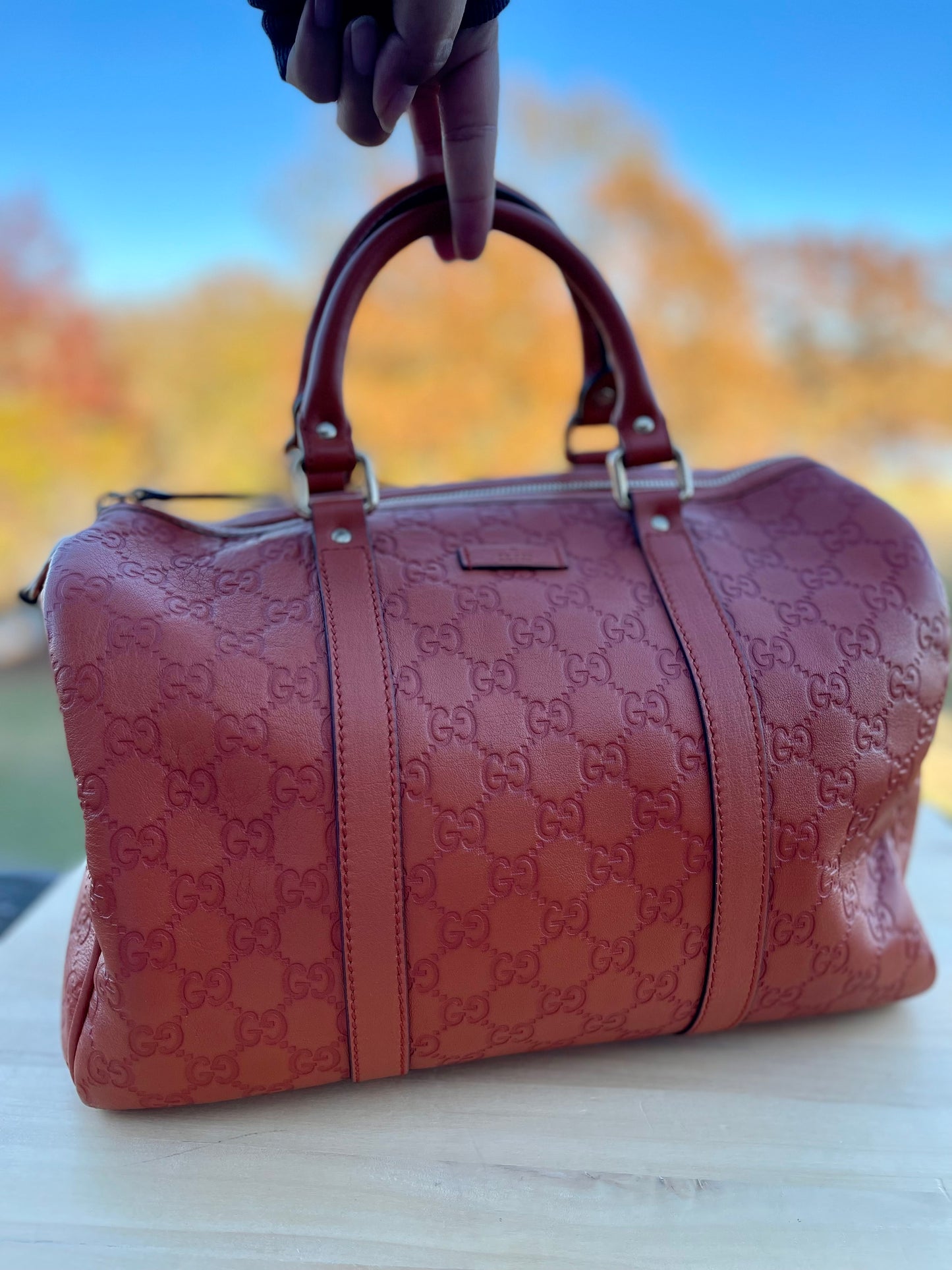 Gucci Saffron Guccissima Leather Medium Joy Boston Bag