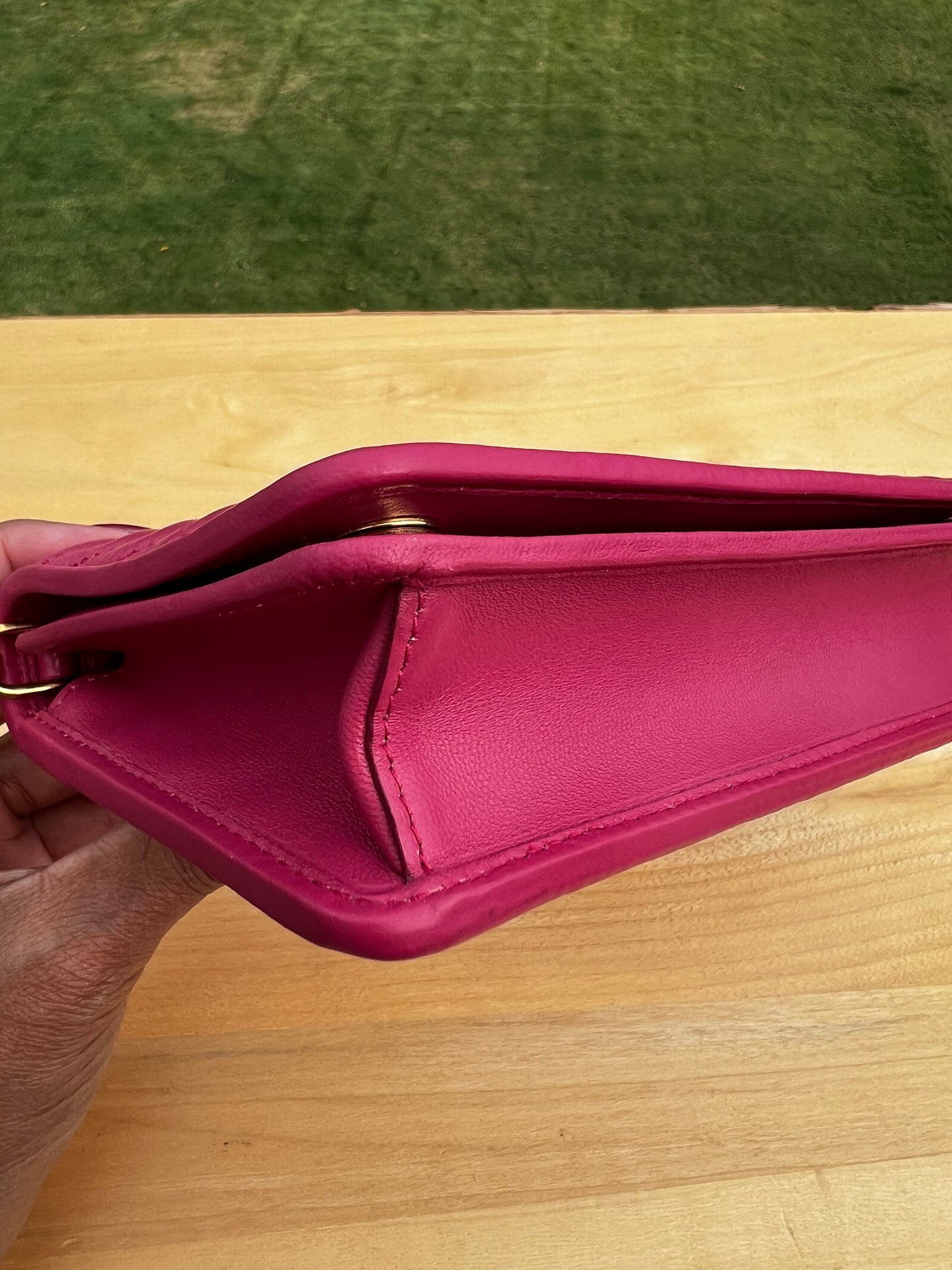 MIU MIU Matelassé Pink Leather Chain Wallet WOC