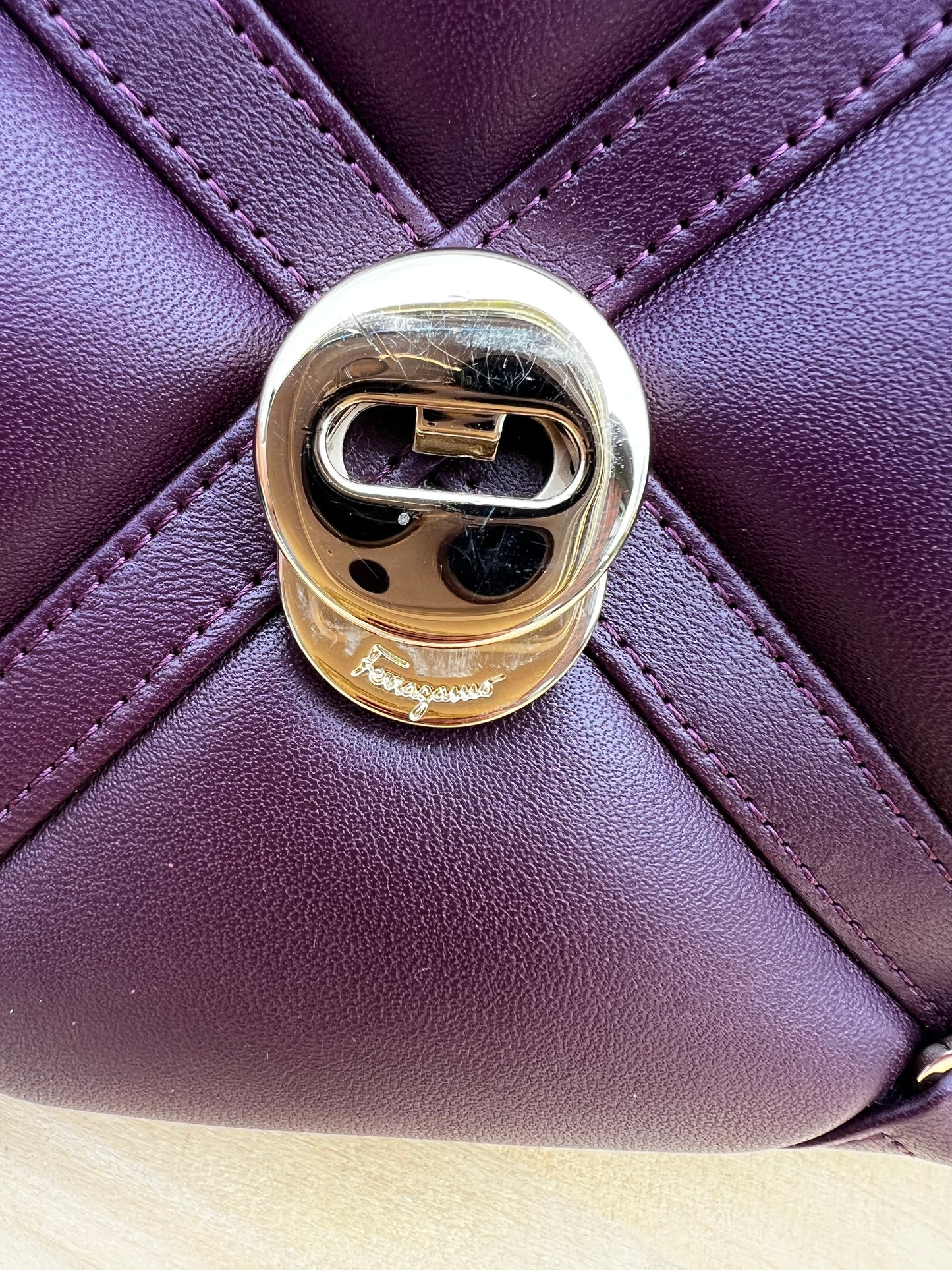 Salvatore Ferragamo
Vara Soft Studs Flap Bag Quilted Leather Small