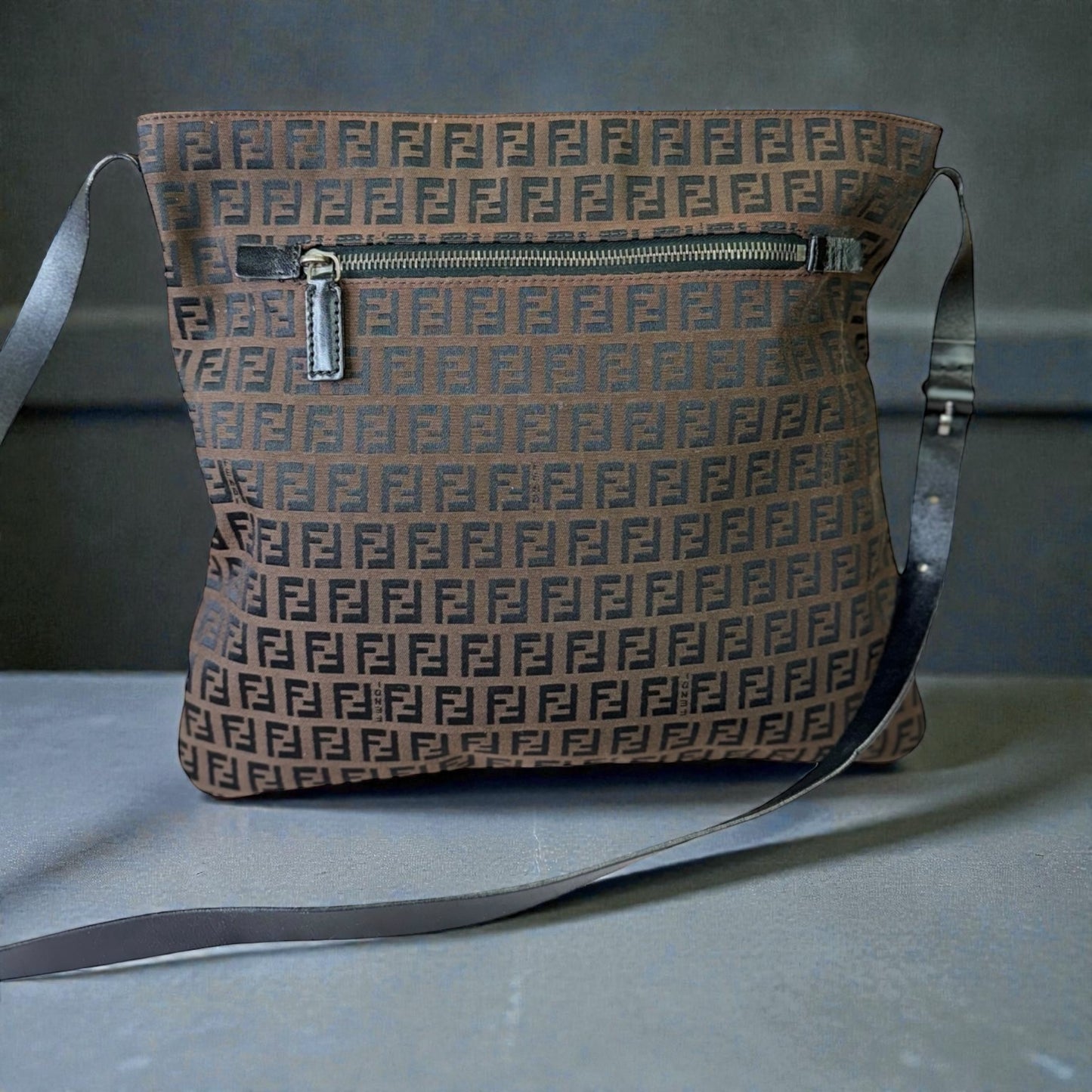 Fendi
FF Front Zip Flat Zucca Large Canvas Bag