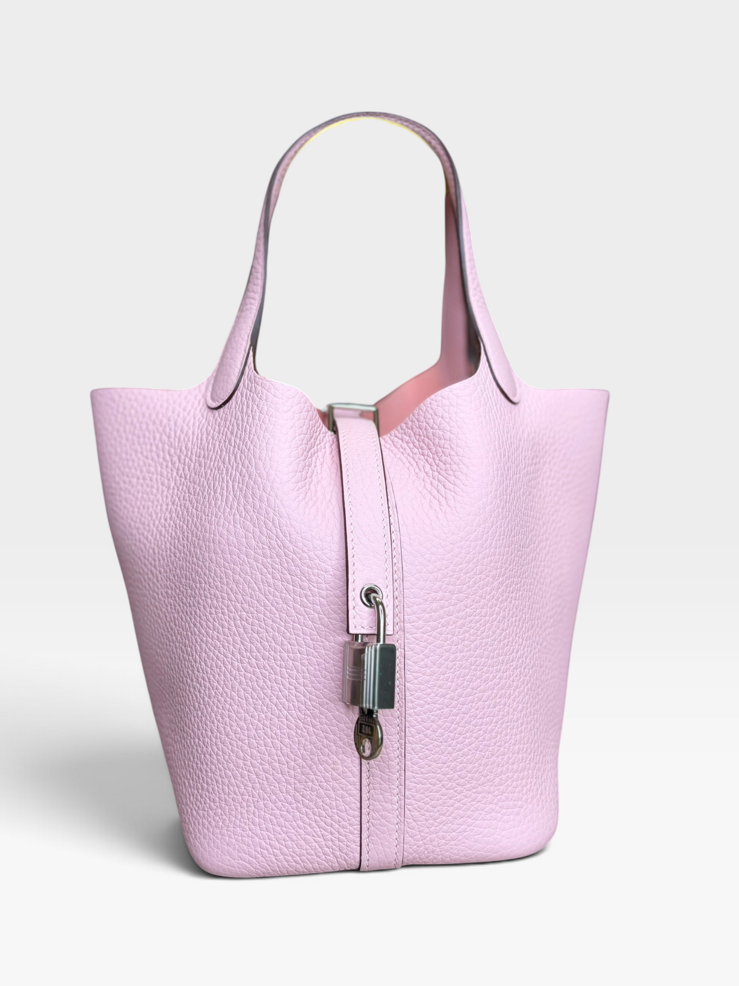 HERMES Taurillon Clemence Picotin Lock 18 PM Rose Sakura