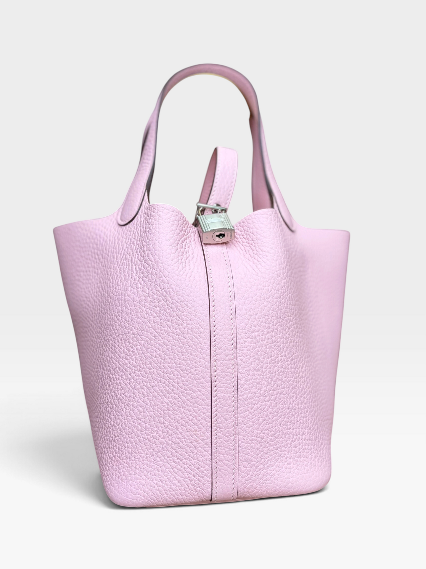 HERMES Taurillon Clemence Picotin Lock 18 PM Rose Sakura
