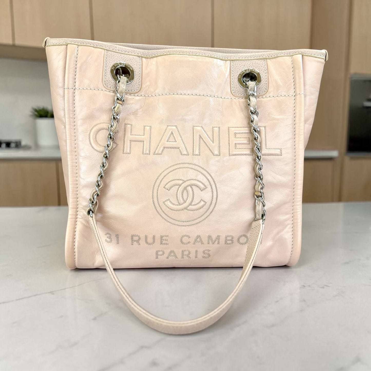 Chanel
Mini Glazed Calfskin Deauville Tote