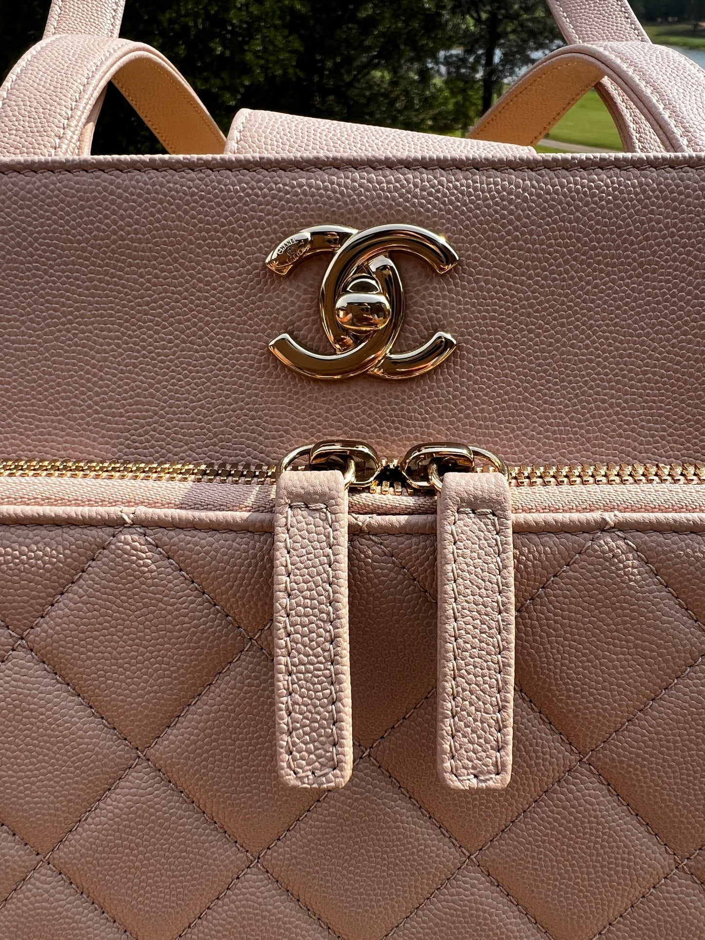 CHANEL Business Affinity Tote Bag in Beige Caviar Leather